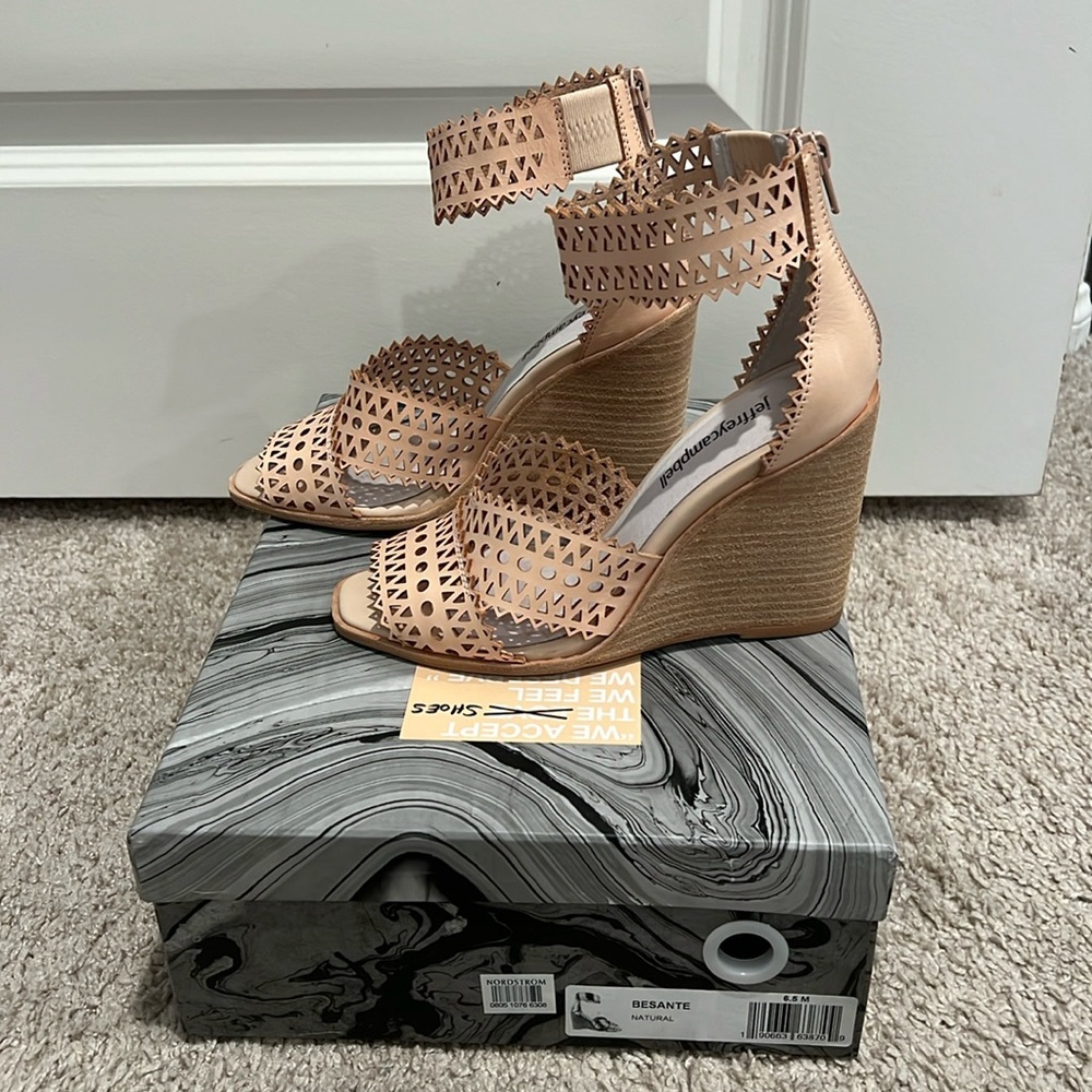 Jeffrey Campbell wedges, size 6.5 natural color